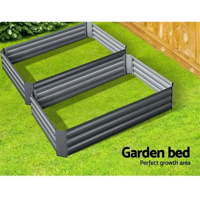 2 X Greenfingers Garden Bed - Grey (120 x 90 x 30 cm)