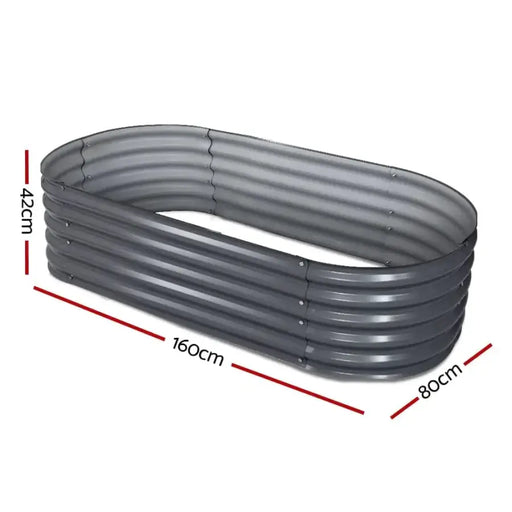 Greenfingers Curved Garden Bed - Grey (160 x 80 x 42 cm)