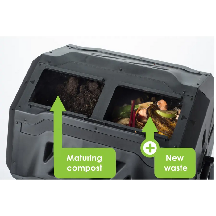 Maze Rotating Composter Maze 160L Roto Twin Composter with Cart – Seamless, Efficient ...