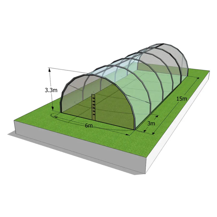 Maze 6 X 15m Tunnel Greenhouse With Side Curtains & Ventilation Roof – Stk Compact