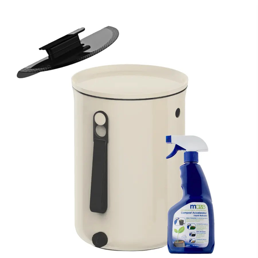 Maze Skaza 9.6L Bokashi Organko 2 Composter Stylish Cream White