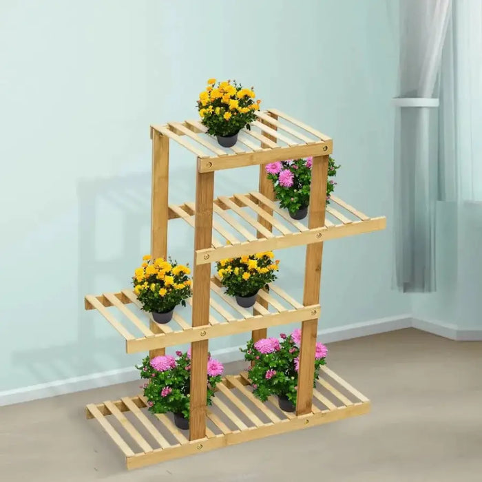 4 Tiered Bamboo Wooden Plant Stand