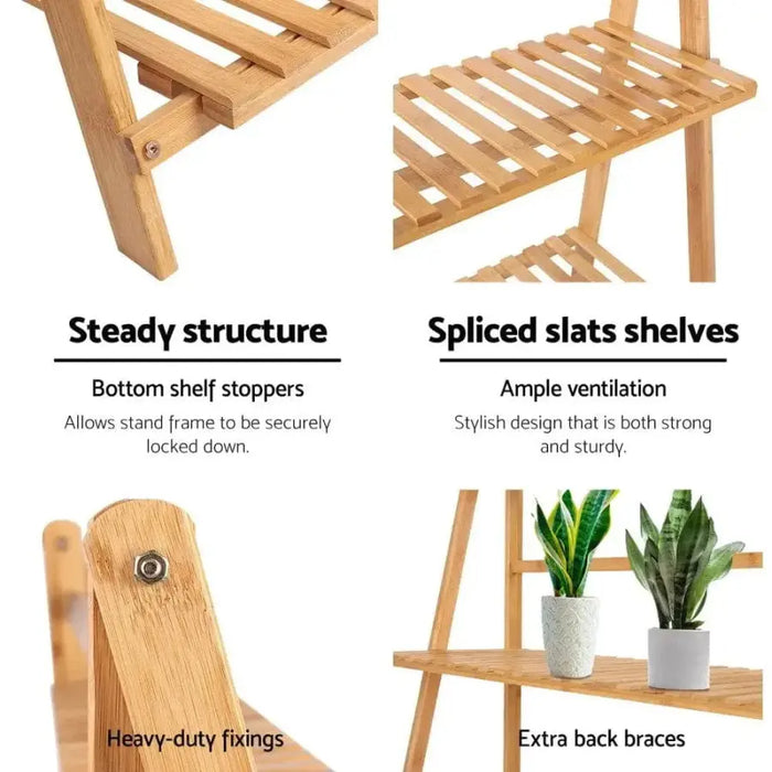 Bamboo Foldable Plant Stand
