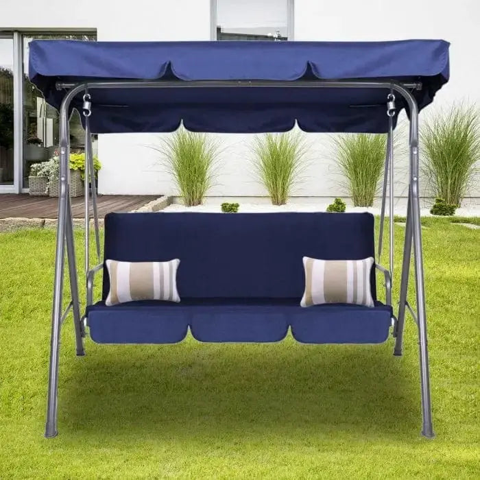 Outdoor Steel Swing Chair - Dark Blue (1 Box)