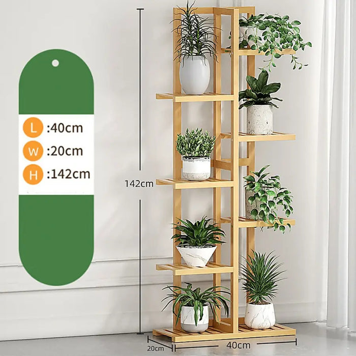 bamboo plant hanger 6 Tier Natural Brown Vertical Bamboo Plant Stand