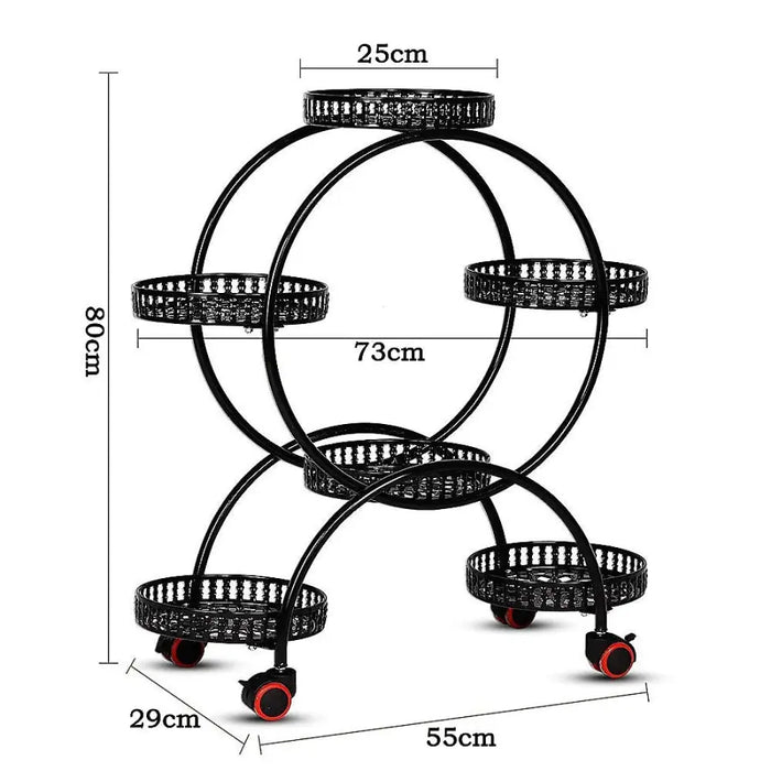 Circular Plant Stand for 6 Planters - Furniture > Office