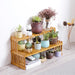 2 Tier Bamboo Plant Stand Shelves Flower Pot Rack Garden Indoor Outdoor Patio - Home & Garden > Garden Furniture
