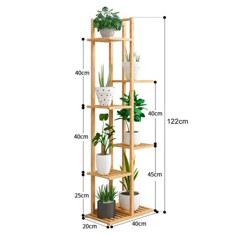6 Tier Bamboo Plant Stand