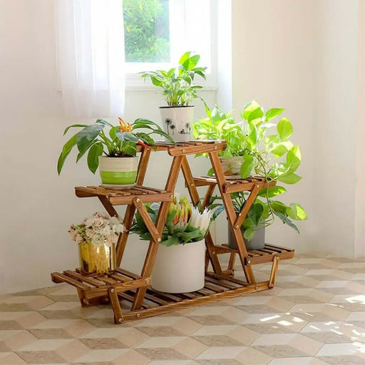 6 Tier Wooden Plant Stand - Home & Garden > Home & Garden Others