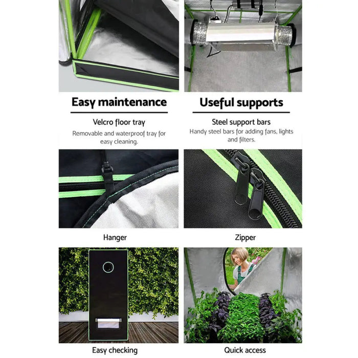 Greenfingers 1680D 2.4MX1.2MX2M Hydroponics Grow Tent Kits Hydroponic Grow System - Home & Garden > Green Houses