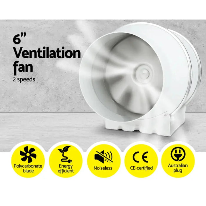 Greenfingers 6 Hydroponics Grow Tent Kit Ventilation Kit Fan Carbon Filter Duct - Home & Garden > Green Houses