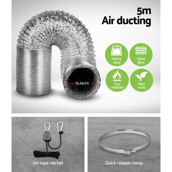 Greenfingers 6 Hydroponics Grow Tent Kit Ventilation Kit Fan Carbon Filter Duct - Home & Garden > Green Houses