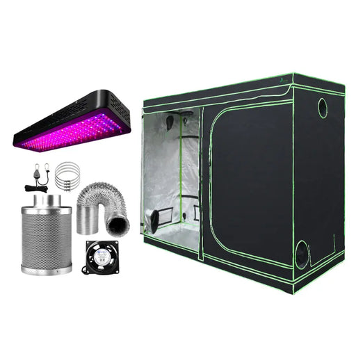 Greenfingers Grow Tent 2000W LED Grow Light 240X120X200cm Mylar 6 Ventilation - Home & Garden > Green Houses