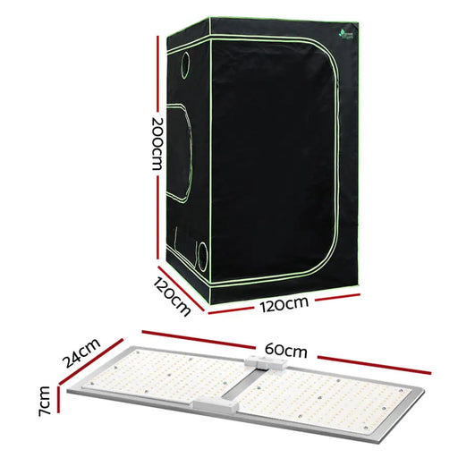 Greenfingers Grow Tent 2200W LED Grow Light Hydroponics Kits System 1.2x1.2x2M - Home & Garden > Green Houses