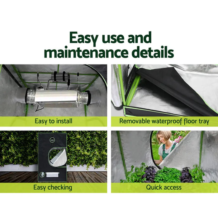 2x1 grow tent Greenfingers Grow Tent 2200W LED Grow Light Hydroponics Kits System 1.2x1.2x2M — Green My Space