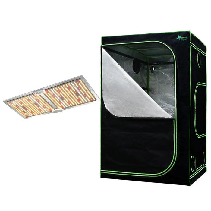 grow tent 1x1x2 Greenfingers Grow Tent 2200W LED Grow Light Hydroponics Kits System 1.2x1.2x2M — Green My Space