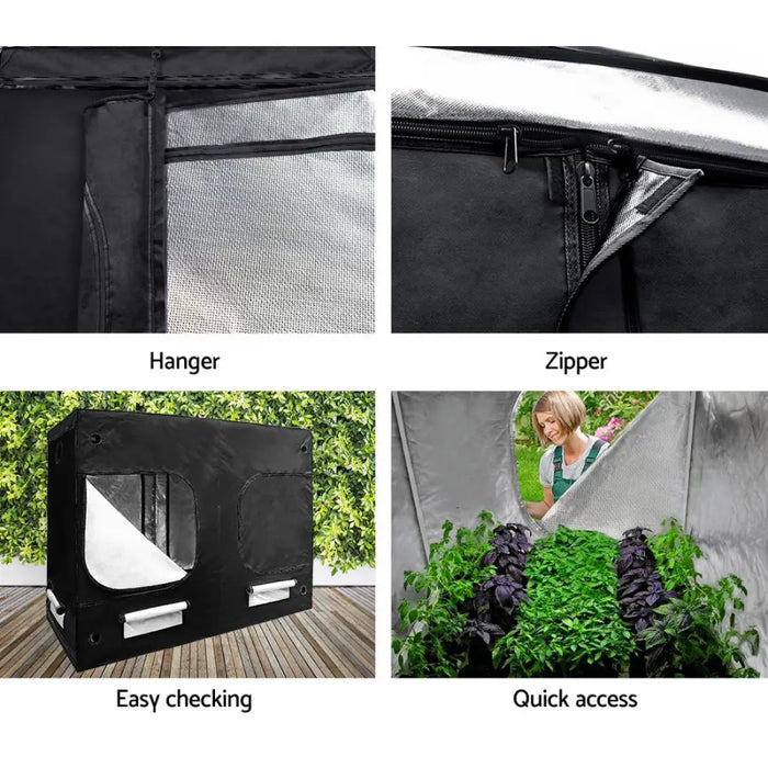 Greenfingers Hydroponics Grow Tent Kits Hydroponic Grow System 2.4m x 1.2m x 2m 600D Oxford - Home & Garden > Green Houses