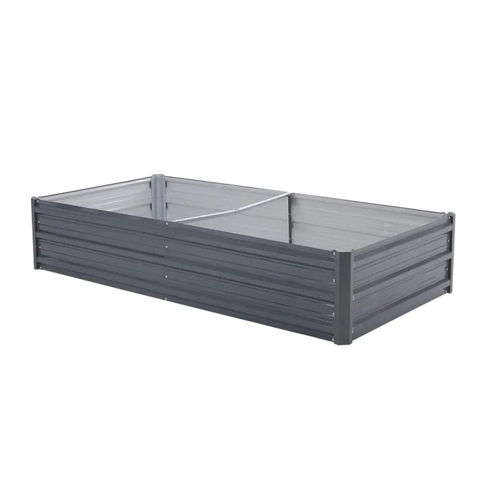 Home Ready 150 x 90 x 30cm Grey Raised Garden Bed Galvanised Steel Planter - Home & Garden > Garden Beds