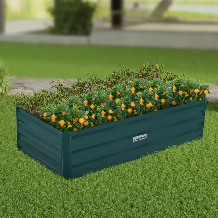 Wallaroo Garden Bed 120 x 60 x 30cm Galvanized Steel - Green - Home & Garden > Garden Beds