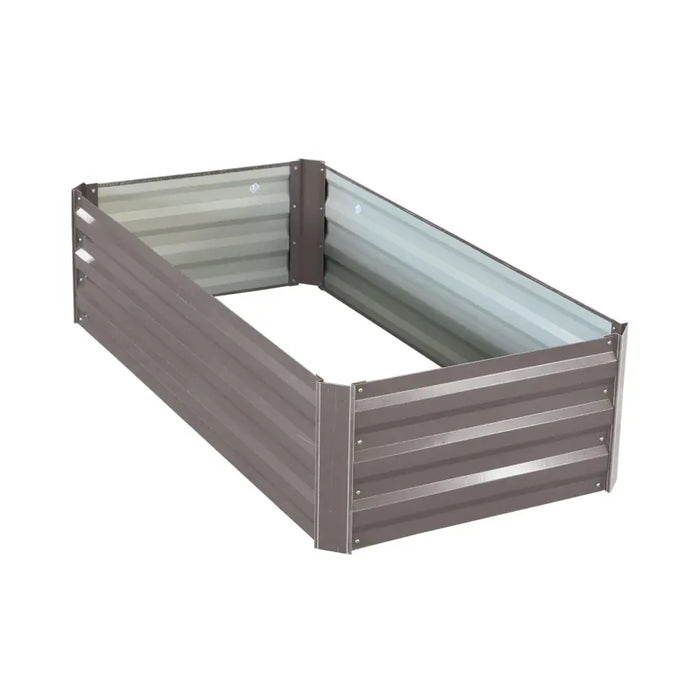 Wallaroo Garden Bed 120 x 60 x 30cm Galvanized Steel - Grey - Home & Garden > Garden Beds