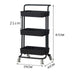 3 Tier Steel Black Trolly with Wheels