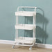 3 Tier Steel White Trolly with Wheels