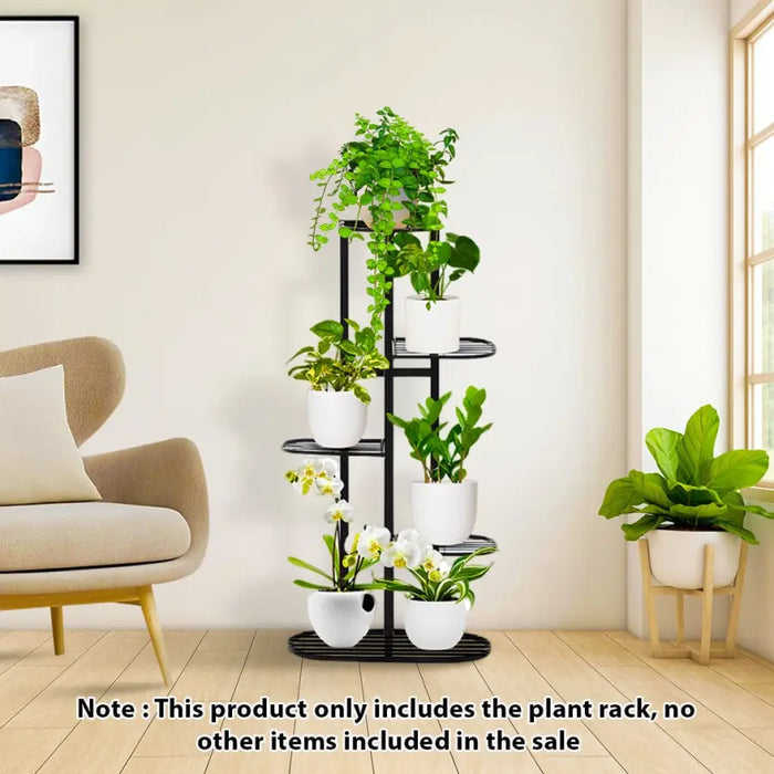 6.5 plant pot 5 Tier Black Metal Plant Stand for 6 Planters