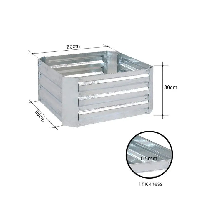 60cm Square Galvanised Garden Bed