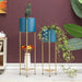 65cm Gold & Blue Metal Plant Stand