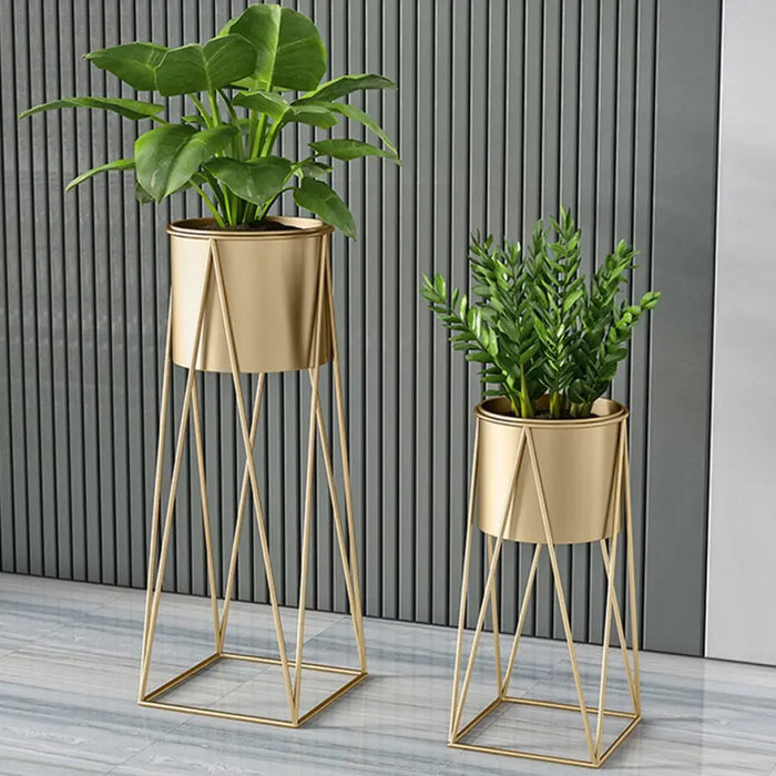 plant with gold pot 70cm Gold Metal Plant Stand Planter