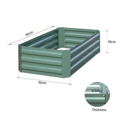 90cm Rectangle Galvanised Garden Bed