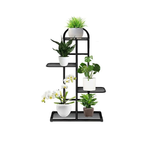 Arched 4 Tier Black Metal Plant for 5 Planters