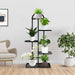 Arched 5 Tier Black Metal Plant Stand for 6 Planters