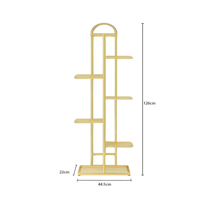 Arched 7 Tier Gold Metal Plant for 8 Planters