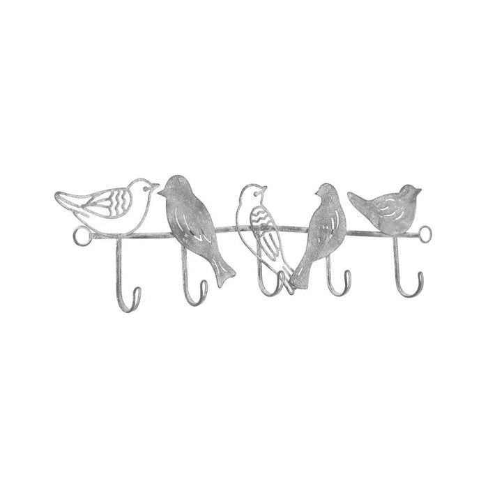 Bird Family 5-Hook Wire Wallhanging - Decorative