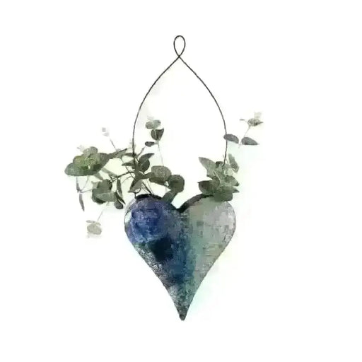 Blue Heart Hanging planter