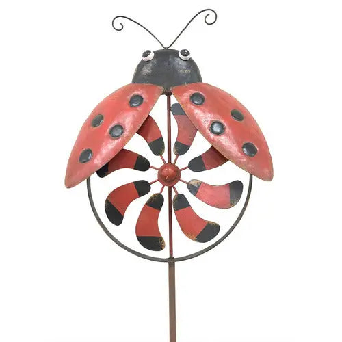Ladybird Wind-Spinner on Stake - Garden Decor