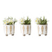 Set of 3 Footed Beach House Planter with Fish Drain Hole & Plug - Outdoor Pots