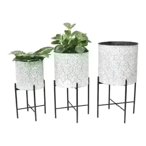 Set of 3 Nested French-Chic Planters on Legs