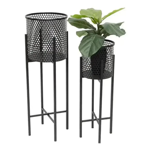 Set/2 Nested Black Beehive Planters